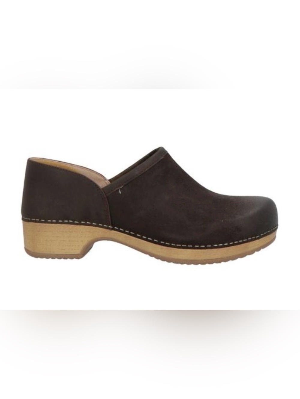 Dansko Mavis Black Nubuck Leather Rounded Toe Nurse Clogs Women’s EU38 US 7.5